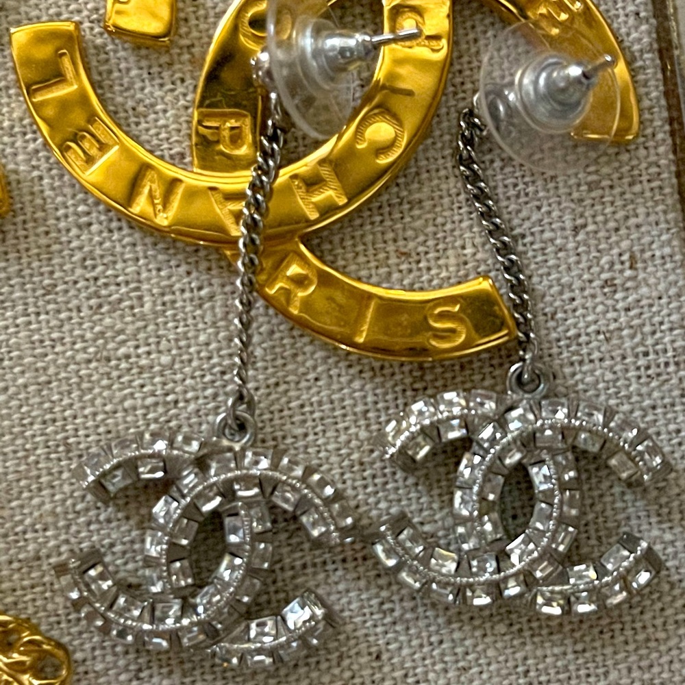 Chanel Silver Drop Earrings